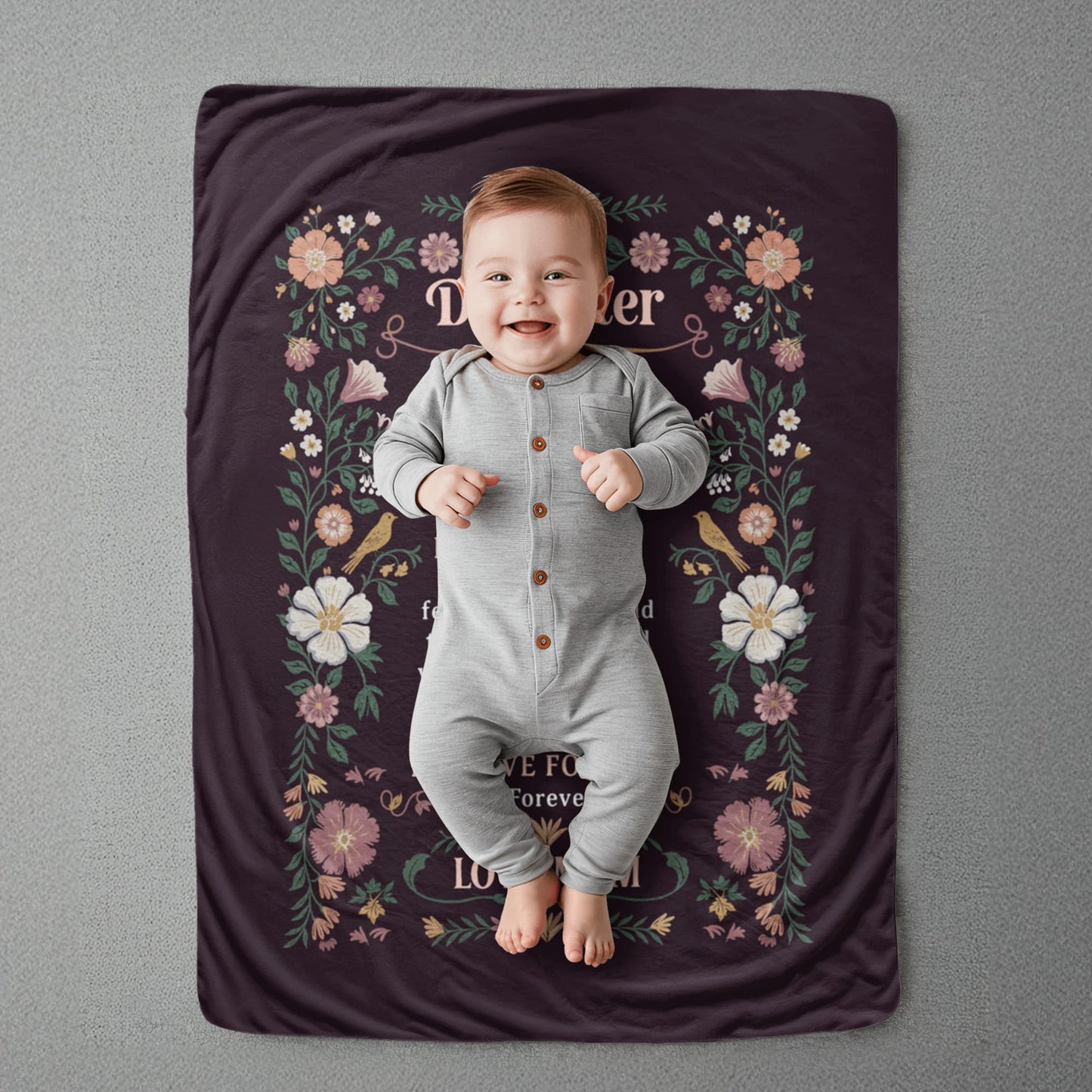 To My Daughter I Hugged Portrait Sherpa Fleece Blanket-Express Your Love Gifts