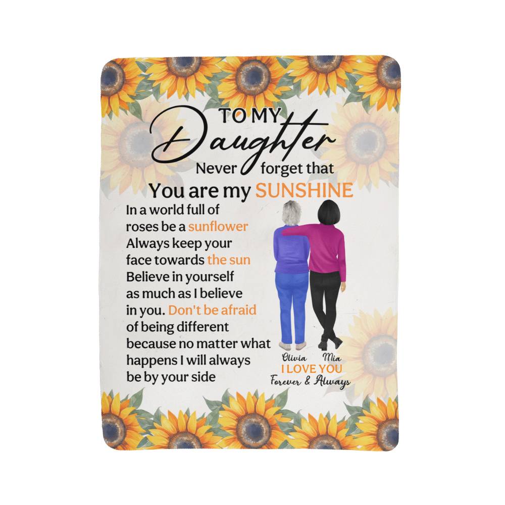 Personalized Sherpa Fleece Blanket You Are My Sunshine-Express Your Love Gifts