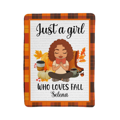 Personalized Sherpa Fleece Blanket Just a Girl-Express Your Love Gifts