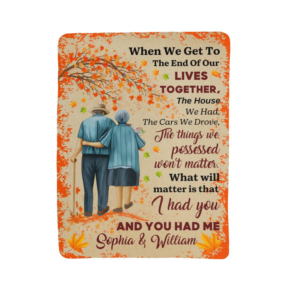 Personalized Sherpa Fleece Blanket I Had You and Me-Express Your Love Gifts