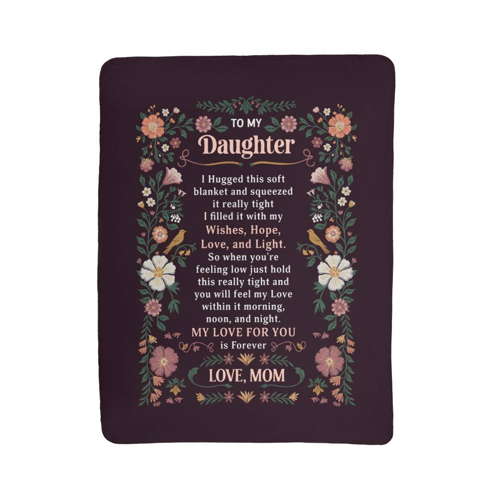 To My Daughter I Hugged Portrait Sherpa Fleece Blanket-Express Your Love Gifts