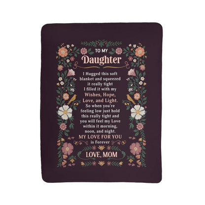 To My Daughter I Hugged Portrait Sherpa Fleece Blanket-Express Your Love Gifts