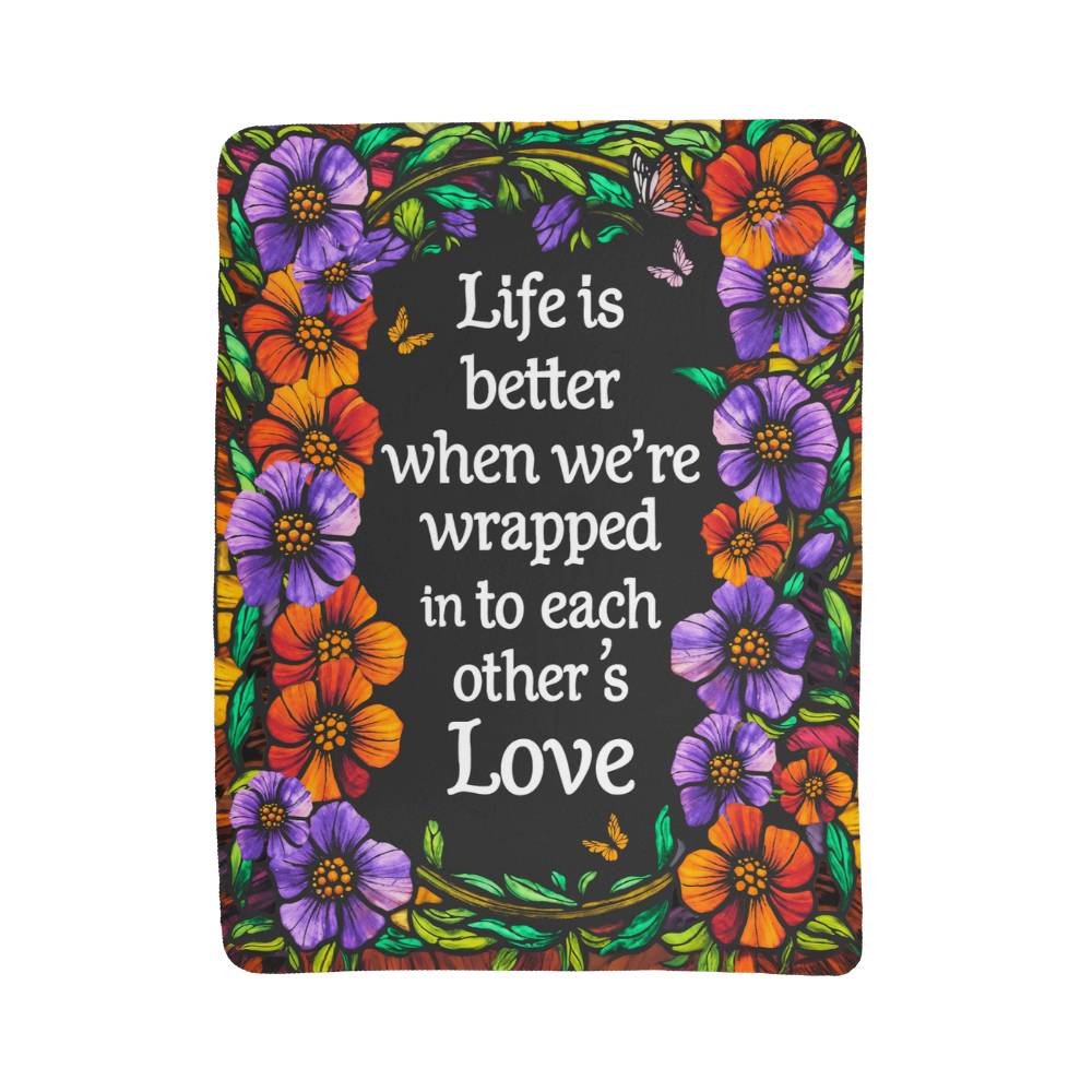 Life is Better Portrait Sherpa Fleece Blanket-Express Your Love Gifts
