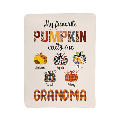 Personalized Sherpa Fleece Blanket Favorite Pumpkin-Express Your Love Gifts