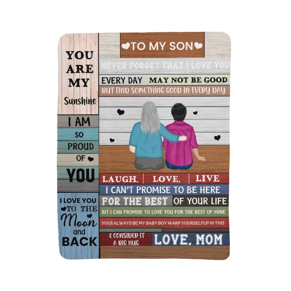 Sherpa Fleece Blanket To My Son You Are My Sunshine-Express Your Love Gifts