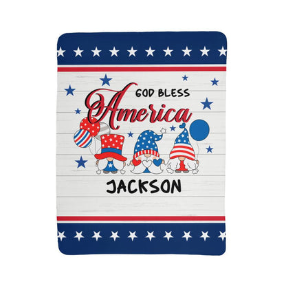 Personalized Sherpa Fleece Blanket God Bless America-Express Your Love Gifts