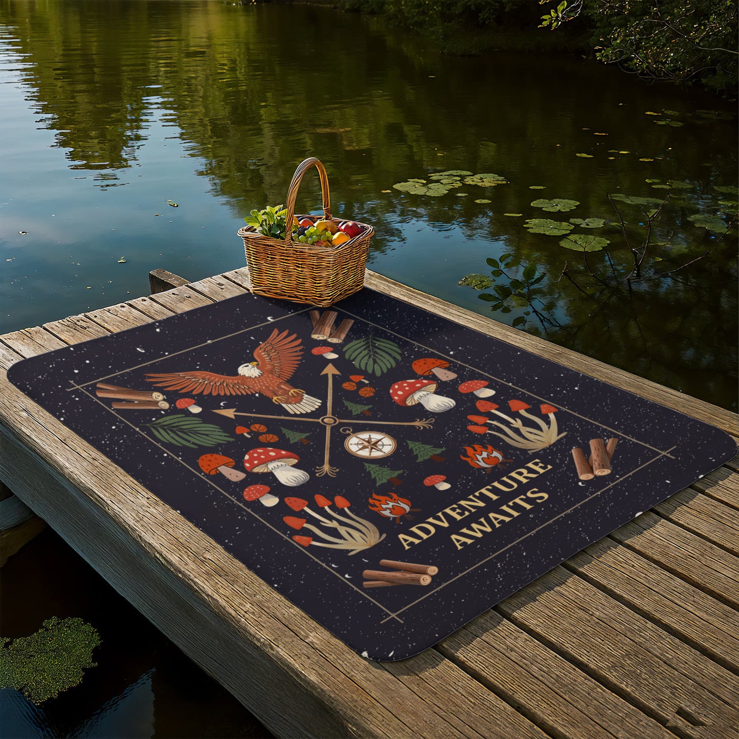 Adventure Awaits Portrait Sherpa Fleece Blanket-Express Your Love Gifts