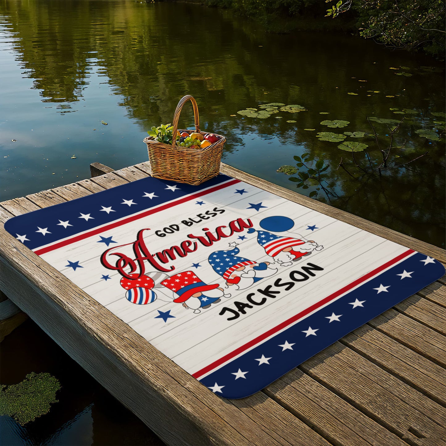Personalized Sherpa Fleece Blanket God Bless America-Express Your Love Gifts