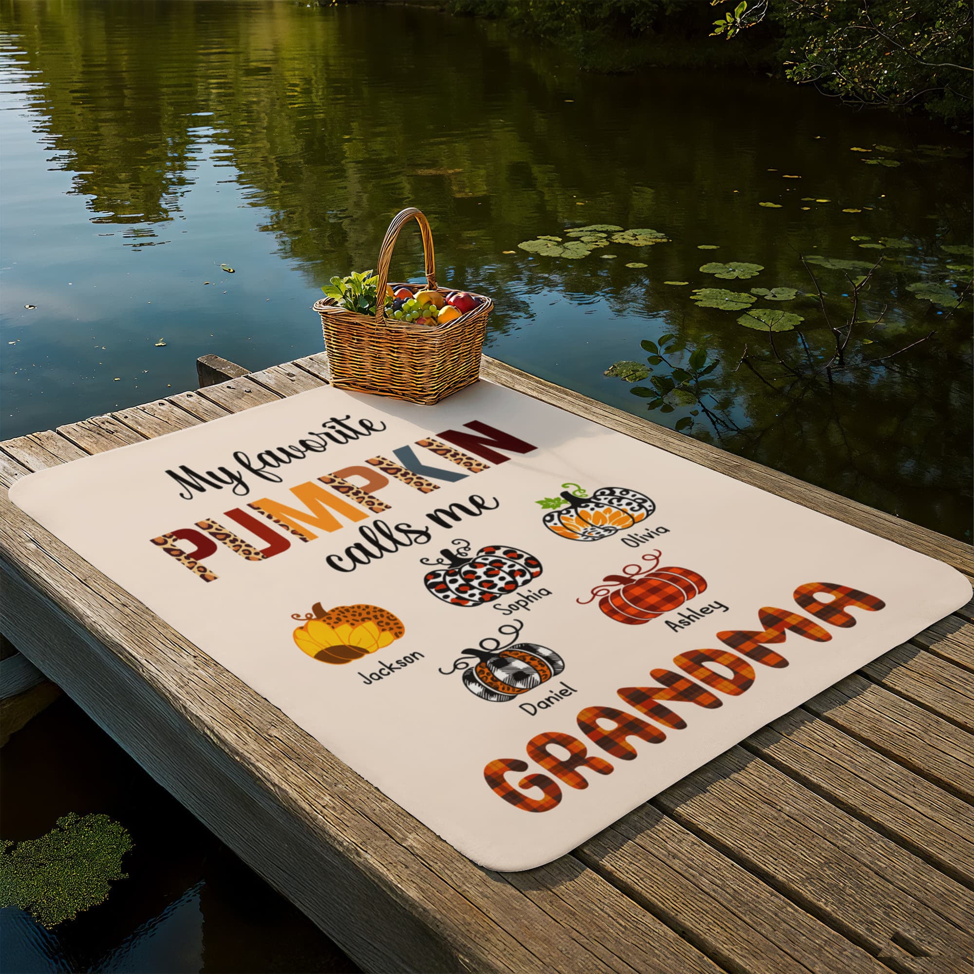 Personalized Sherpa Fleece Blanket Favorite Pumpkin-Express Your Love Gifts
