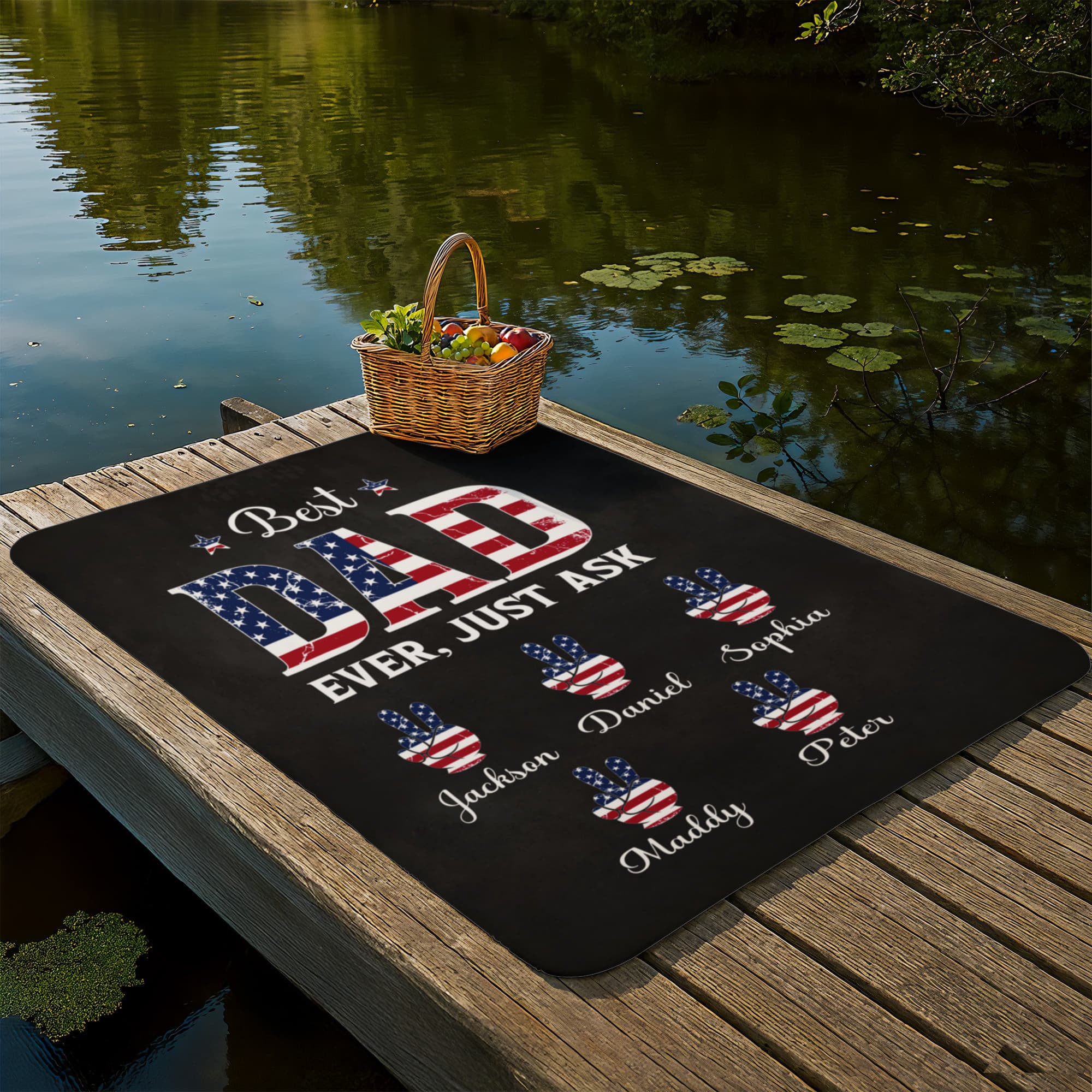 Personalized Sherpa Fleece Blanket Best Dad Ever Just Ask-Express Your Love Gifts
