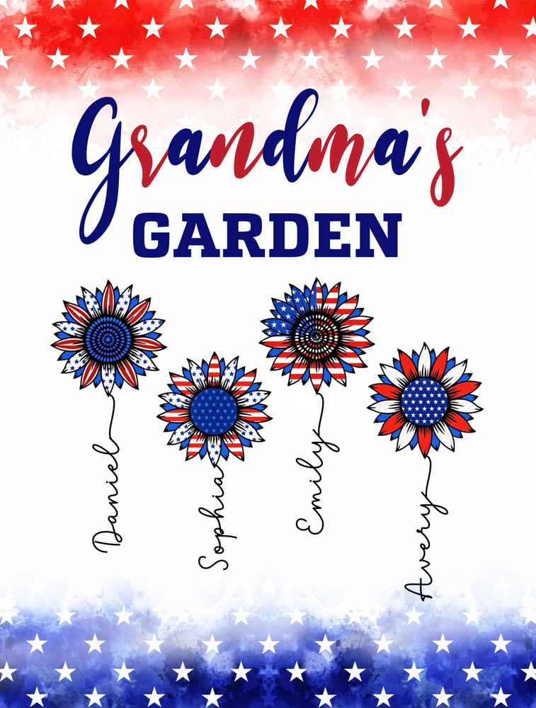 Personalized Sherpa Fleece Blanket Grandma's Garden-Express Your Love Gifts