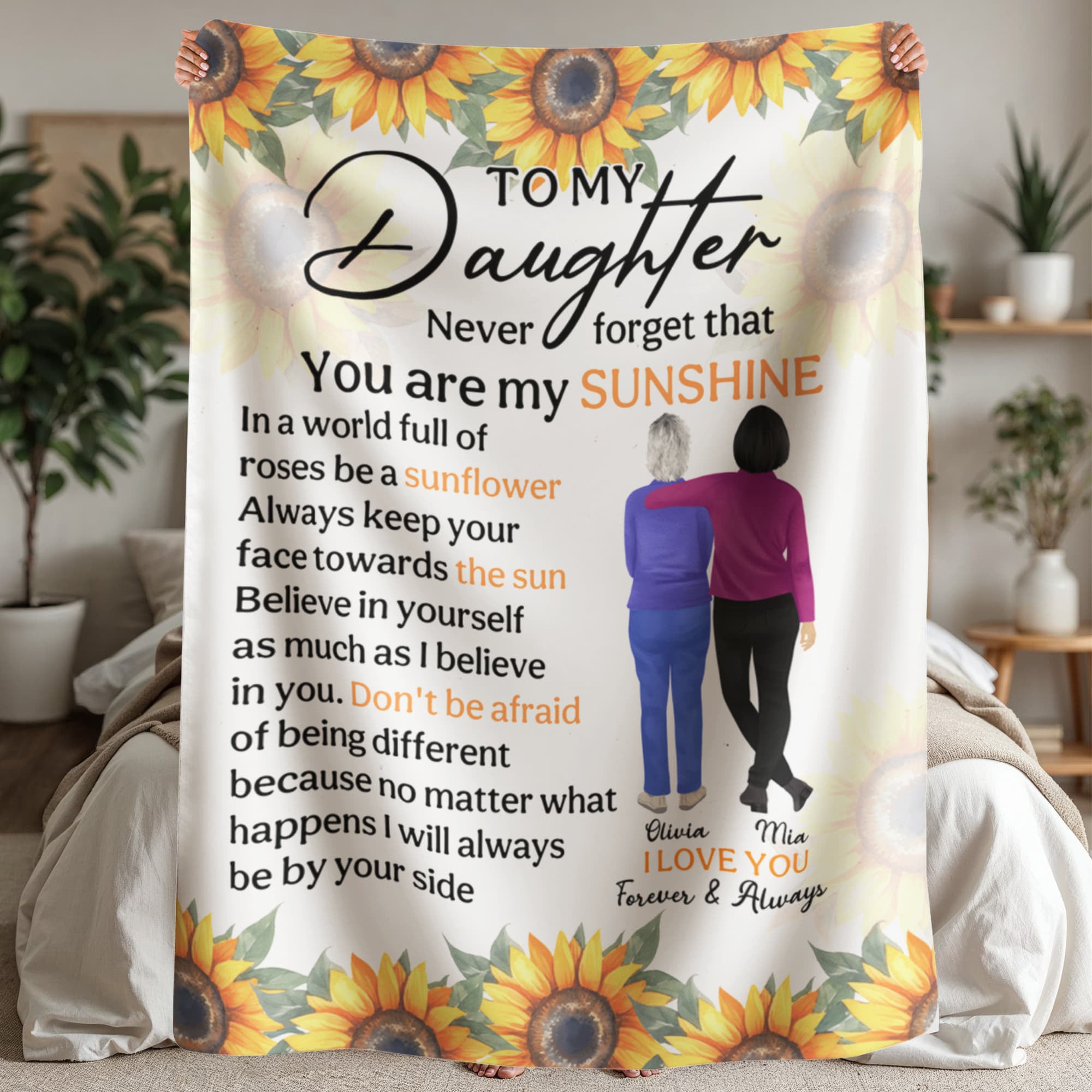 Personalized Sherpa Fleece Blanket You Are My Sunshine-Express Your Love Gifts