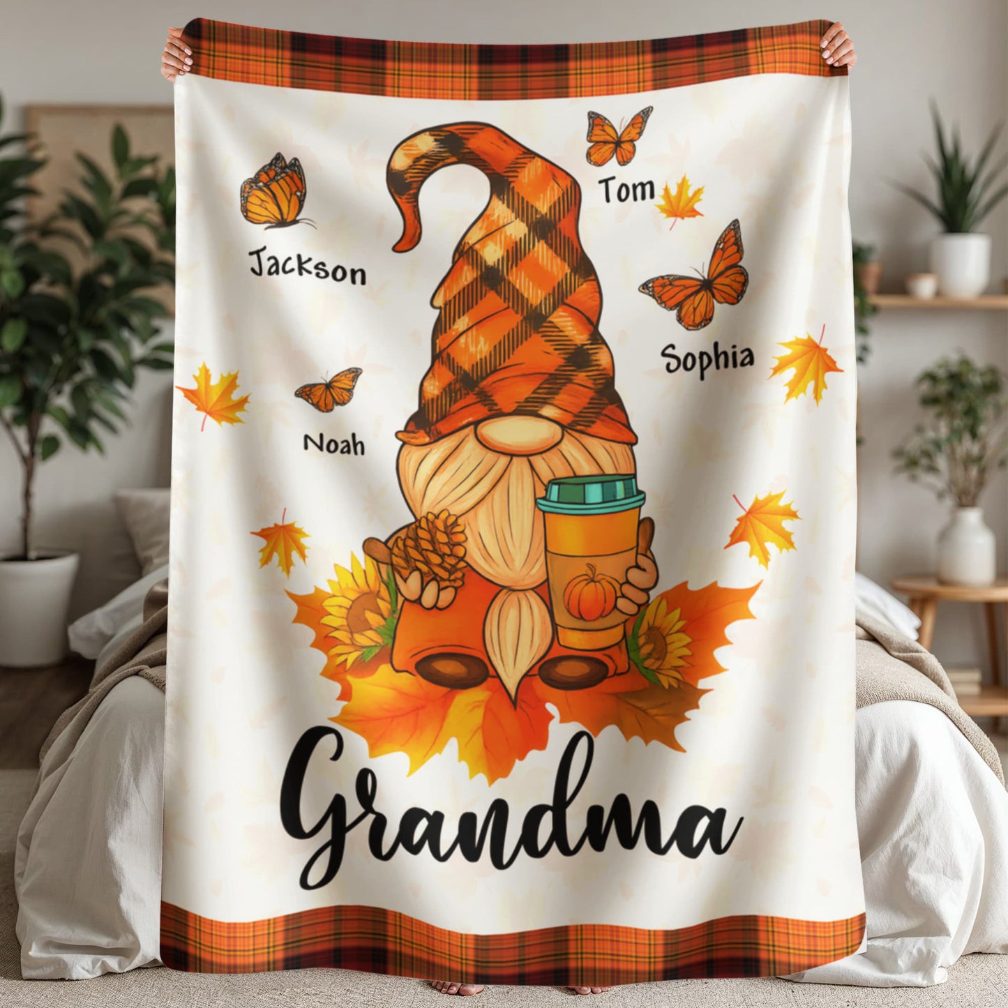 Personalized Sherpa Fleece Blanket Grandma-Express Your Love Gifts