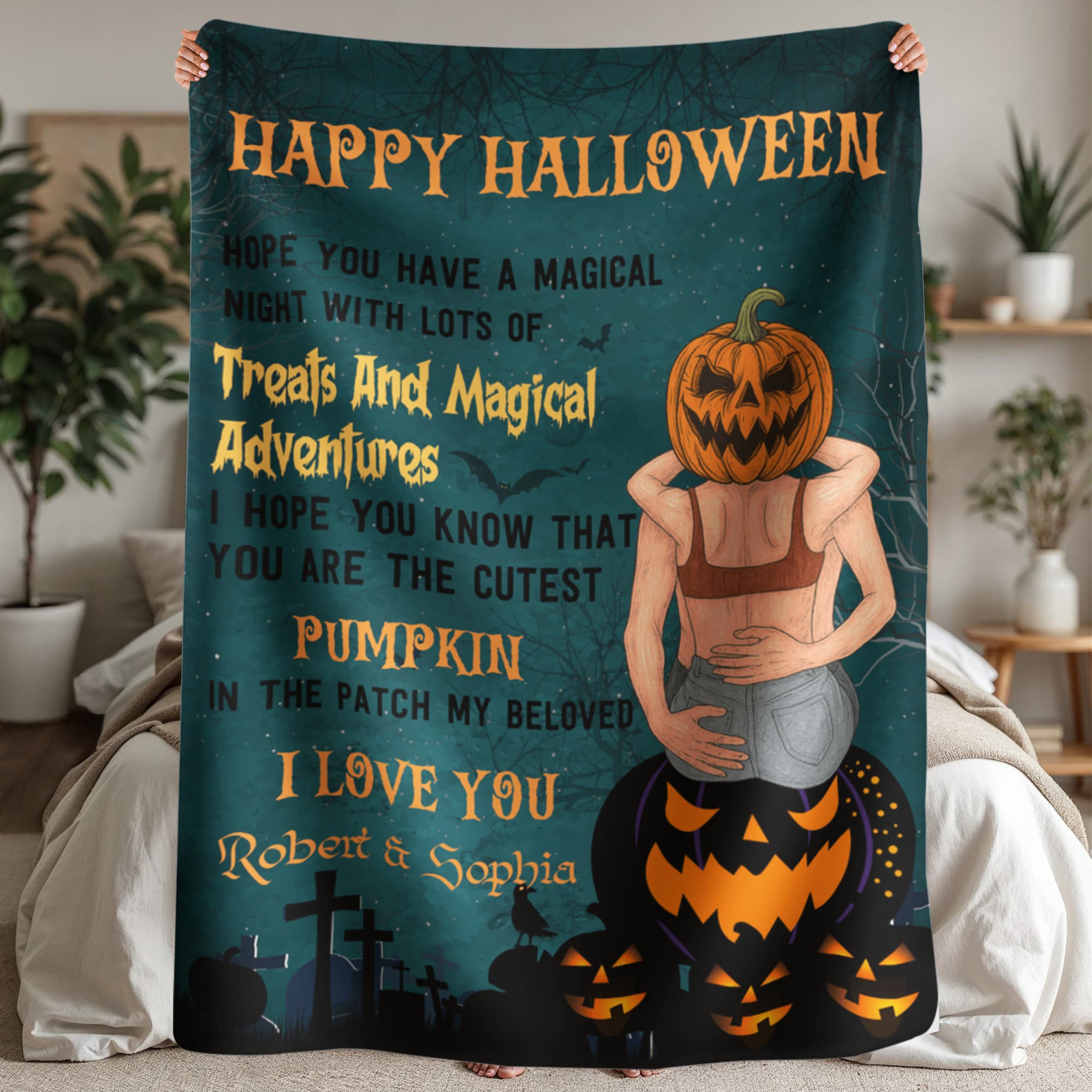 Personalized Sherpa Fleece BlanketTreats and Magical Adventure-Express Your Love Gifts