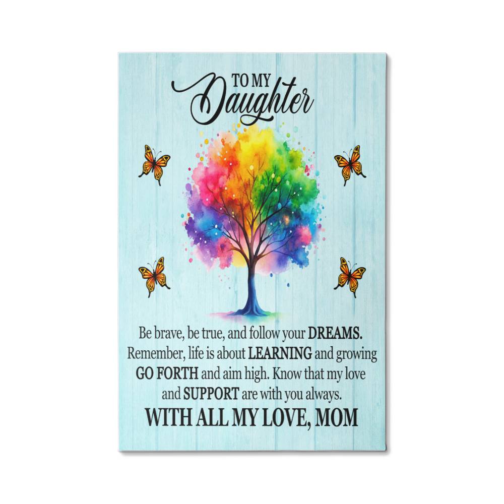 To My Daughter From Mom With All My Love Canvas-Express Your Love Gifts