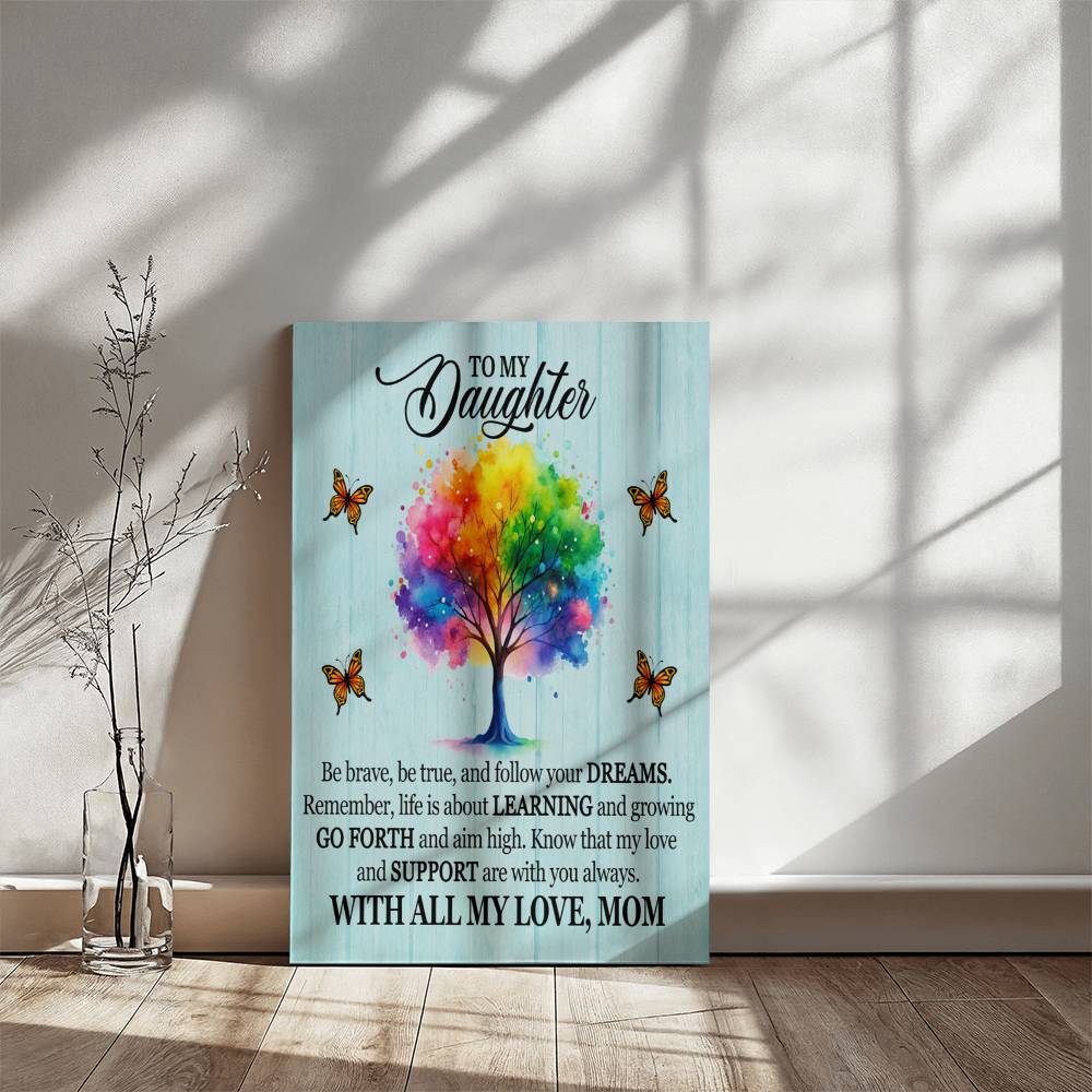To My Daughter From Mom With All My Love Canvas-Express Your Love Gifts