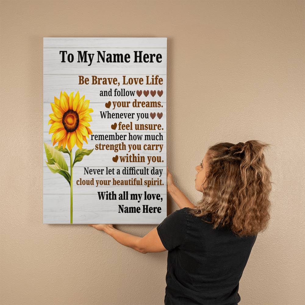 Personalized Be Brave Canvas-Express Your Love Gifts