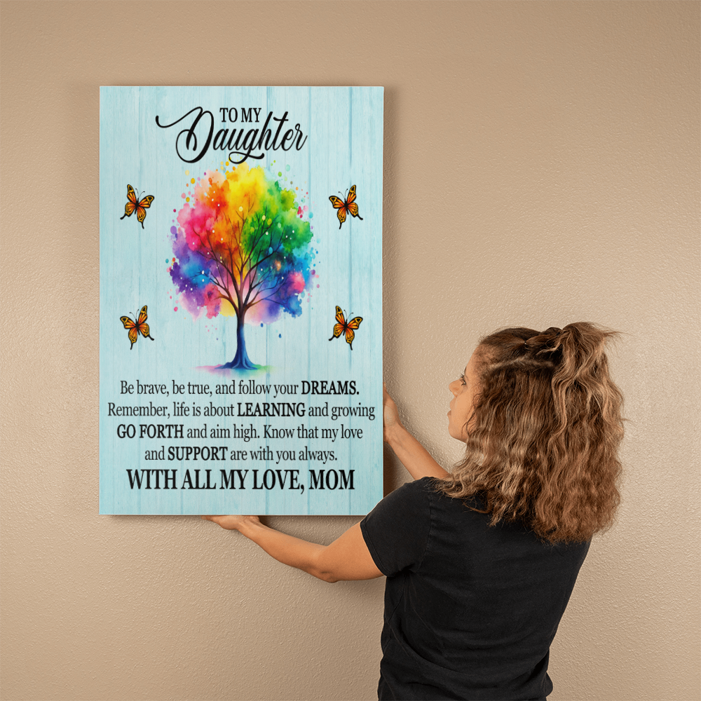 To My Daughter From Mom With All My Love Canvas-Express Your Love Gifts