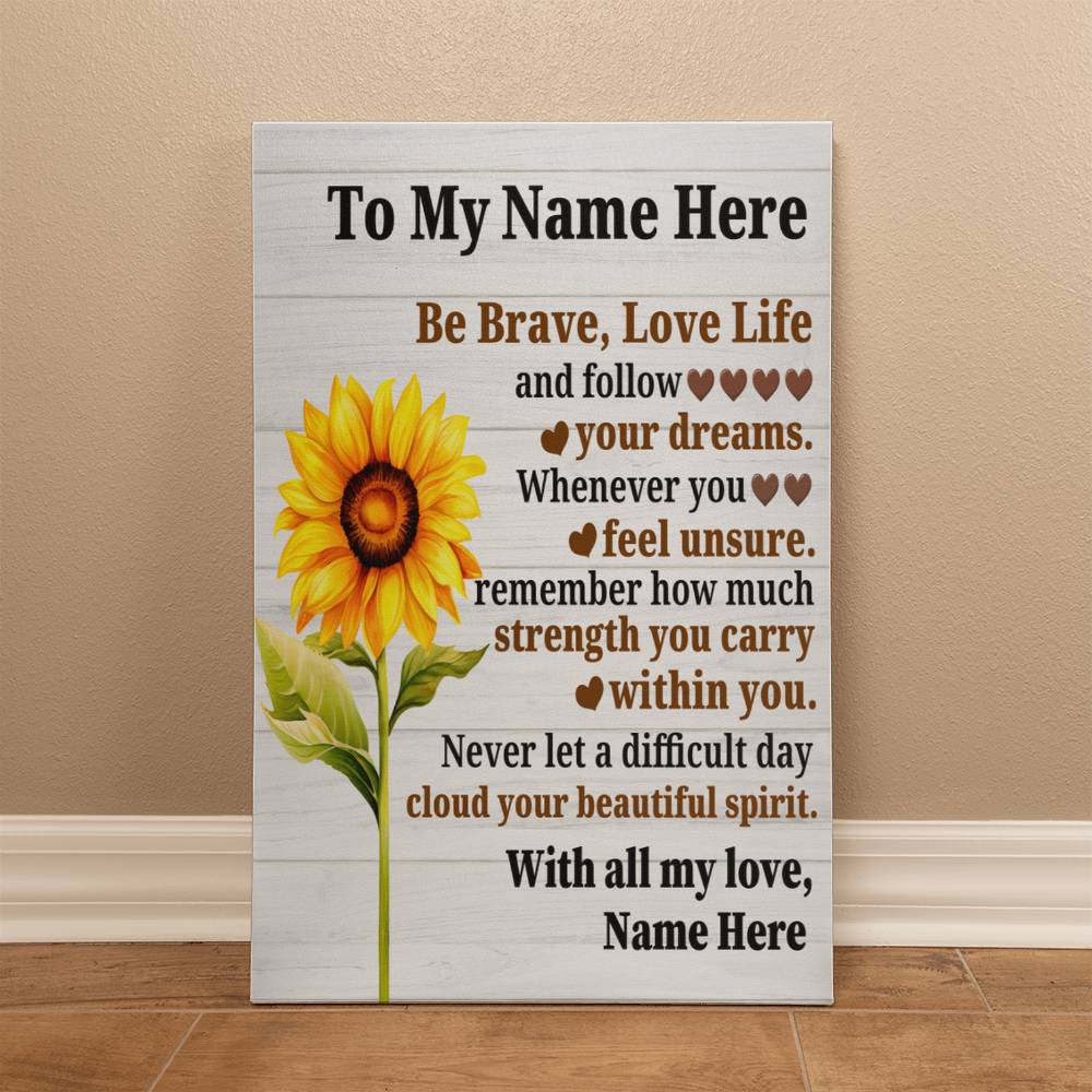 Personalized Be Brave Canvas-Express Your Love Gifts