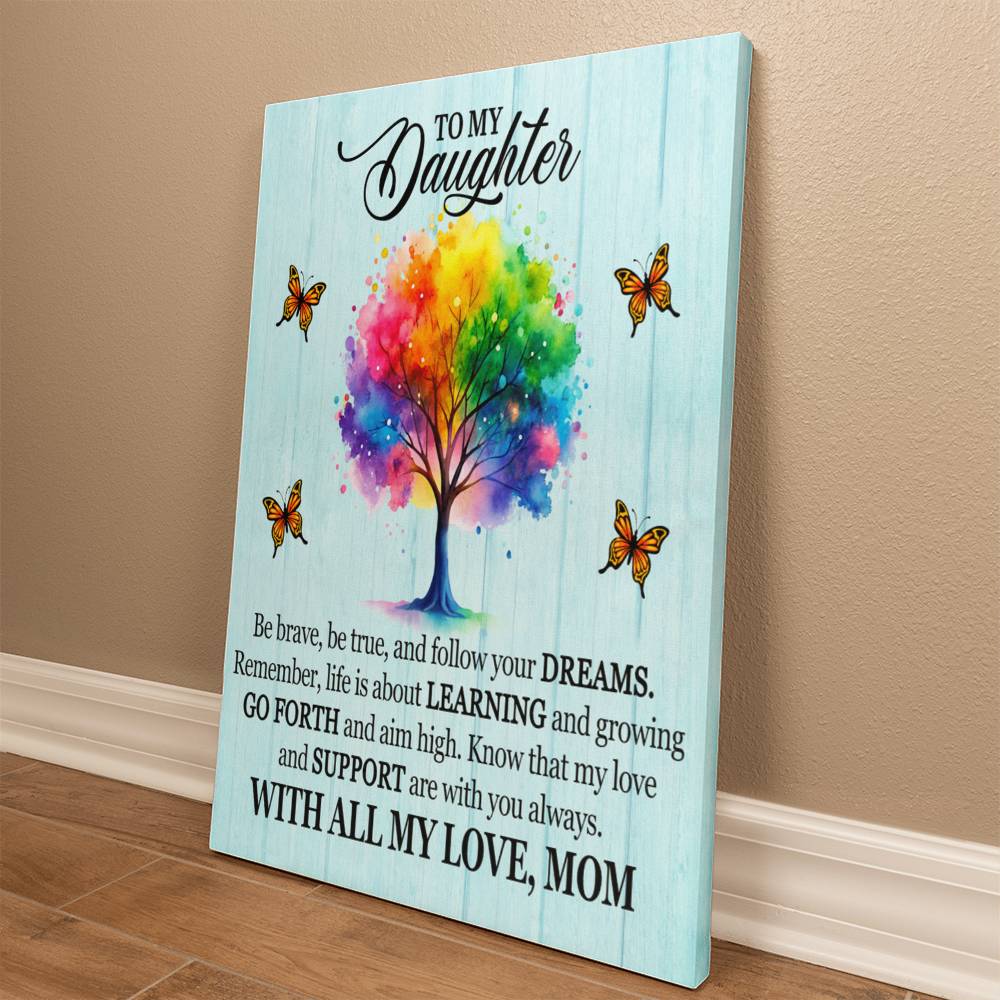 To My Daughter From Mom With All My Love Canvas-Express Your Love Gifts