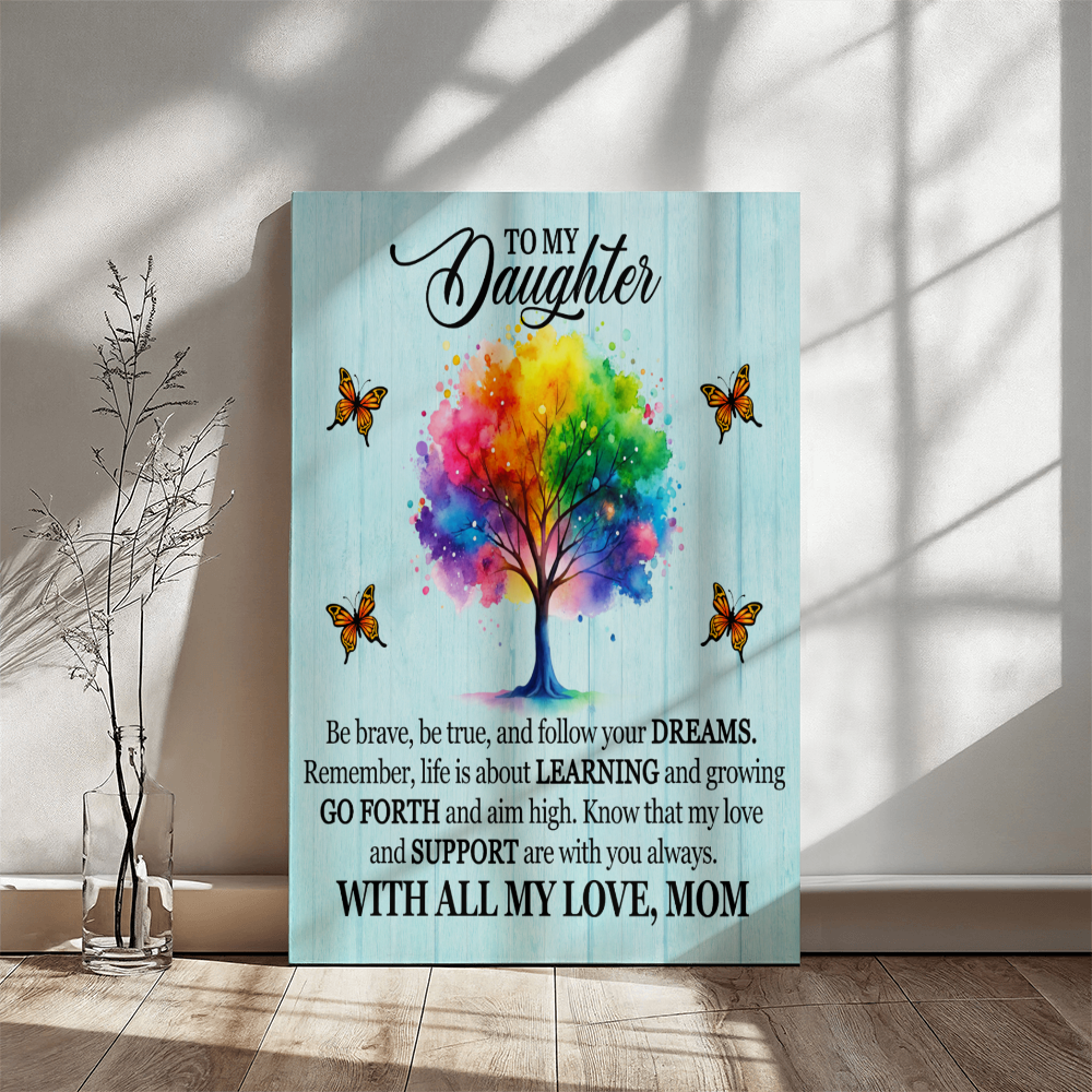 To My Daughter From Mom With All My Love Canvas-Express Your Love Gifts