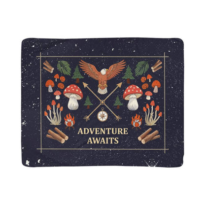 Adventure Awaits Sherpa Fleece Blanket-Express Your Love Gifts