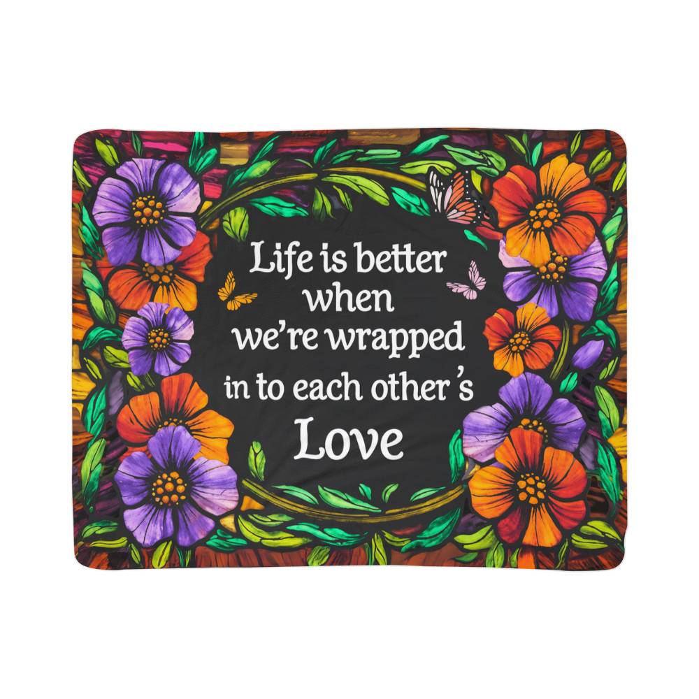 Life is Better Sherpa Fleece Blanket-Express Your Love Gifts