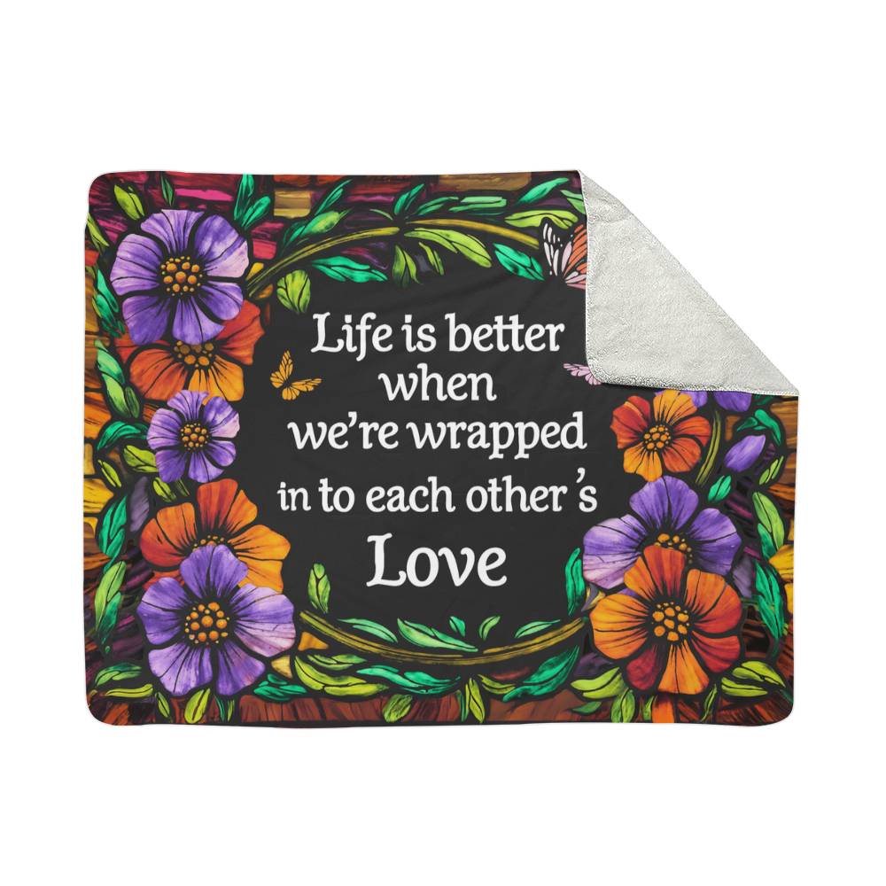 Life is Better Sherpa Fleece Blanket-Express Your Love Gifts