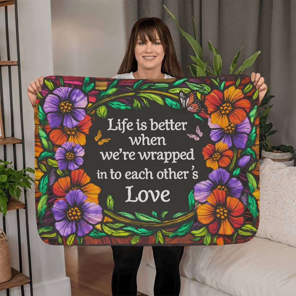 Life is Better Sherpa Fleece Blanket-Express Your Love Gifts