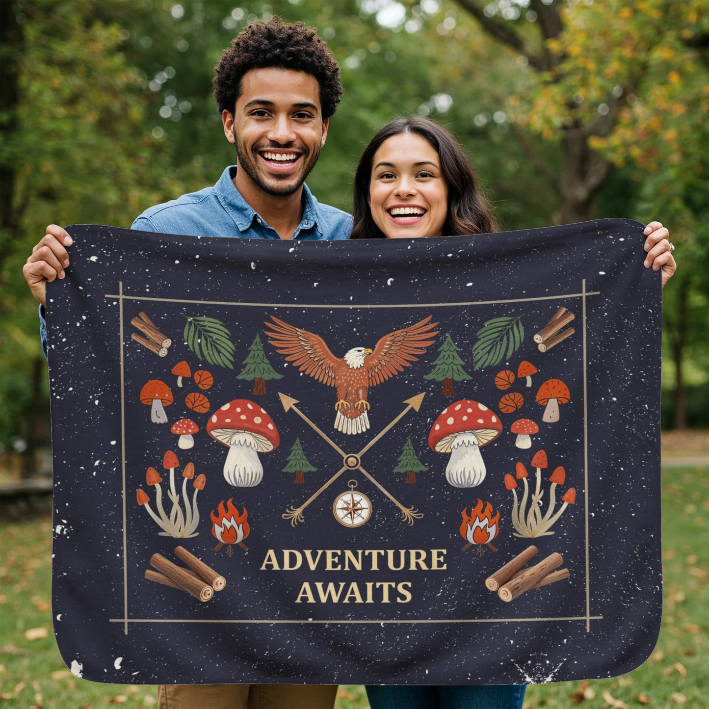 Adventure Awaits Sherpa Fleece Blanket-Express Your Love Gifts