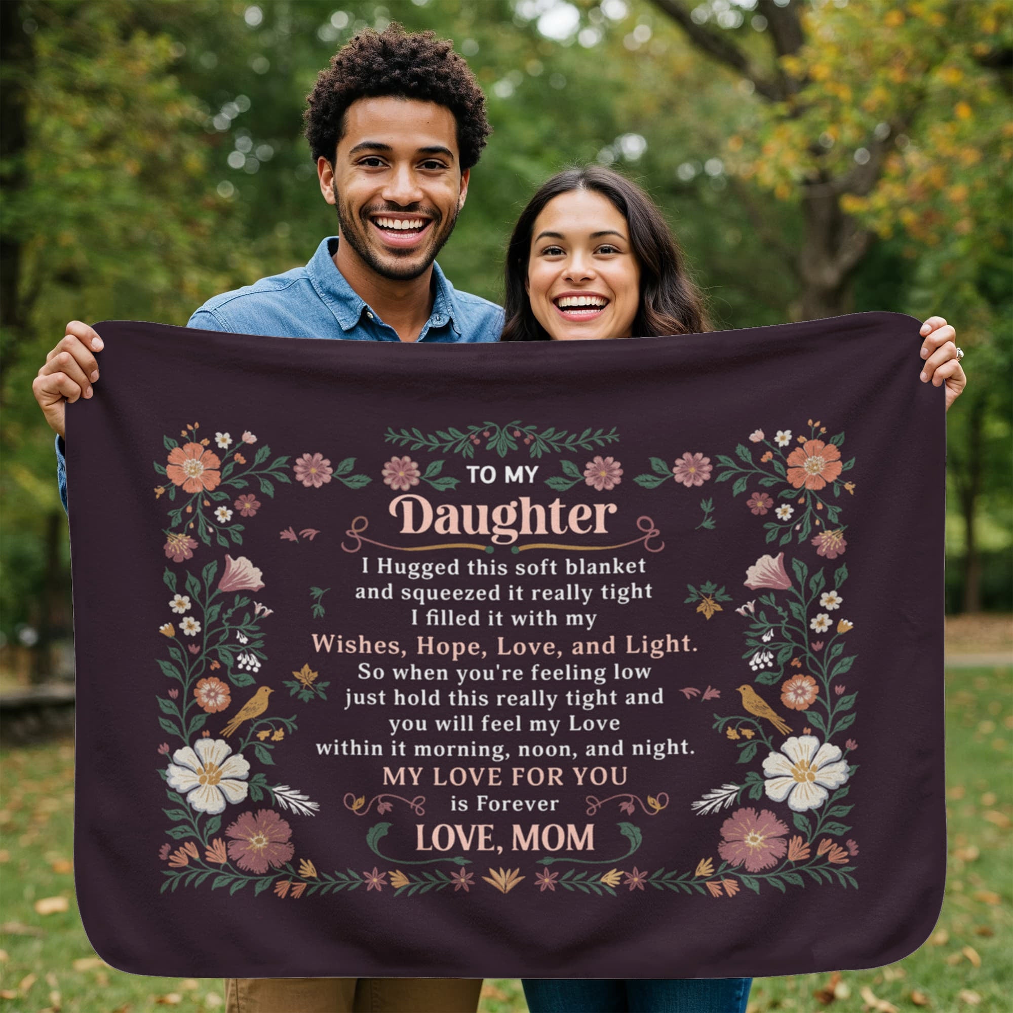 To My Daughter I Hugged Sherpa Fleece Blanket-Express Your Love Gifts