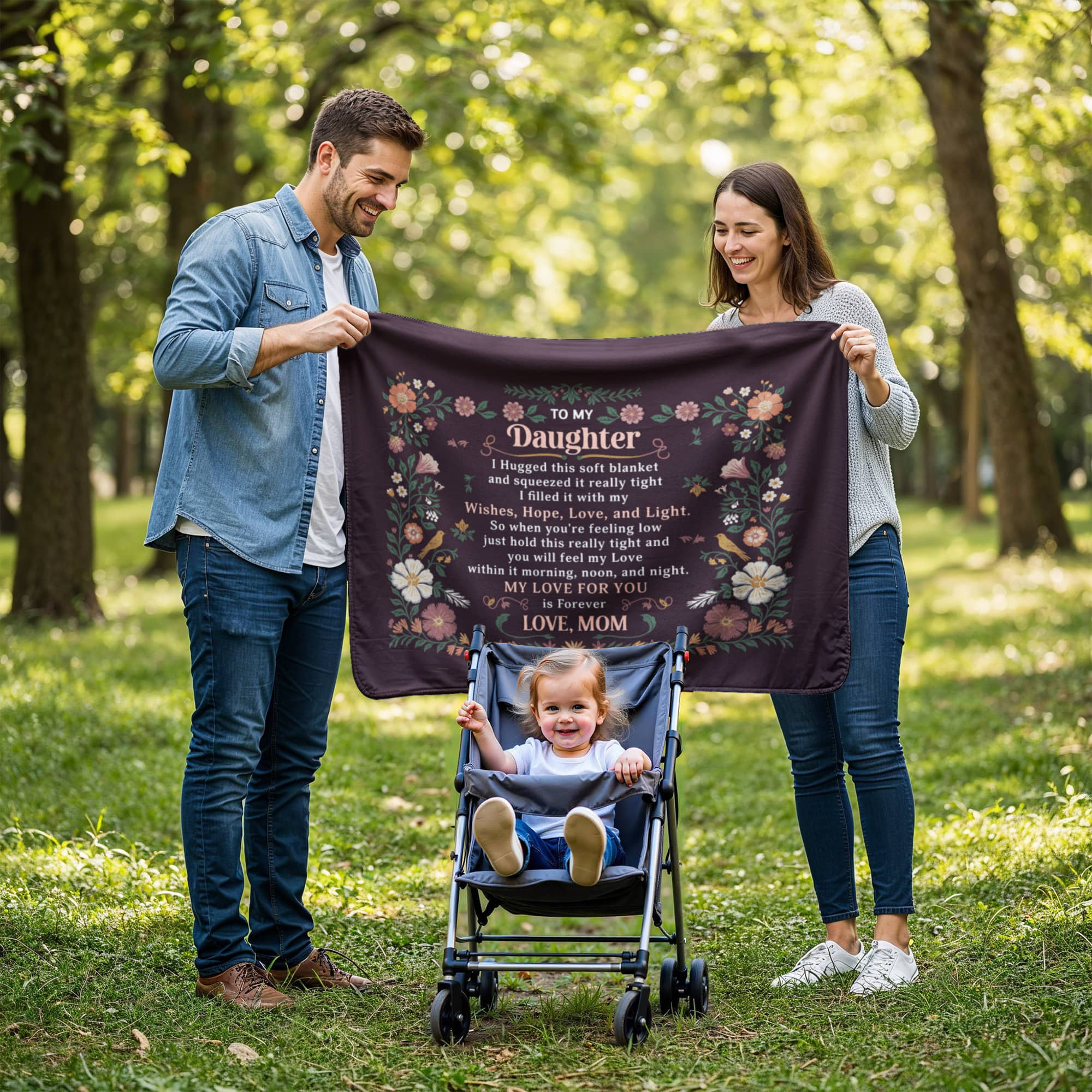 To My Daughter I Hugged Sherpa Fleece Blanket-Express Your Love Gifts