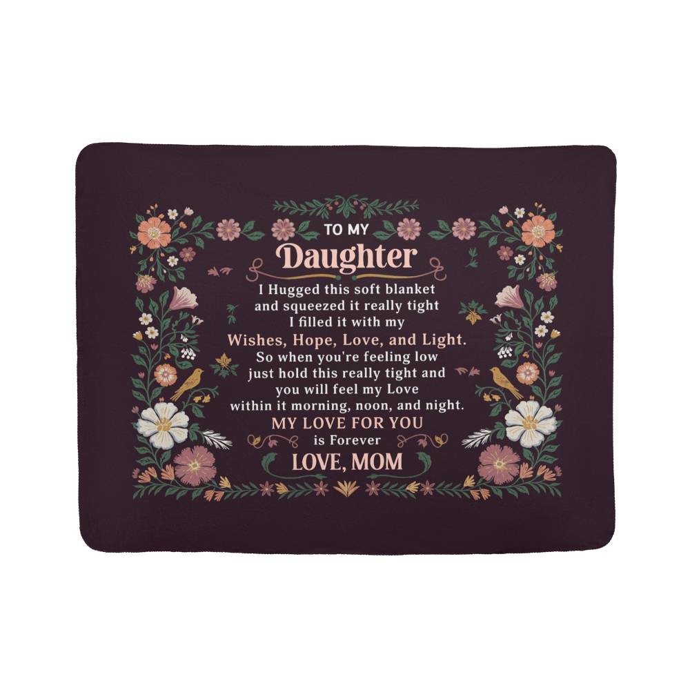 To My Daughter I Hugged Sherpa Fleece Blanket-Express Your Love Gifts