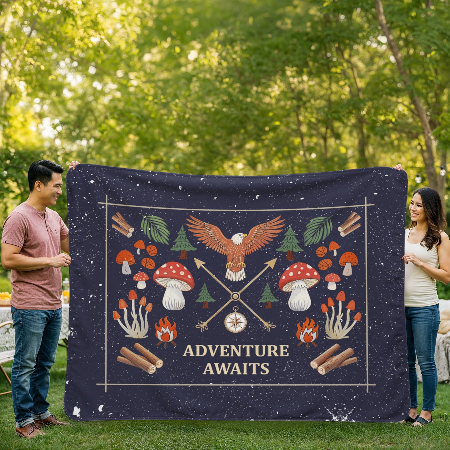 Adventure Awaits Sherpa Fleece Blanket-Express Your Love Gifts