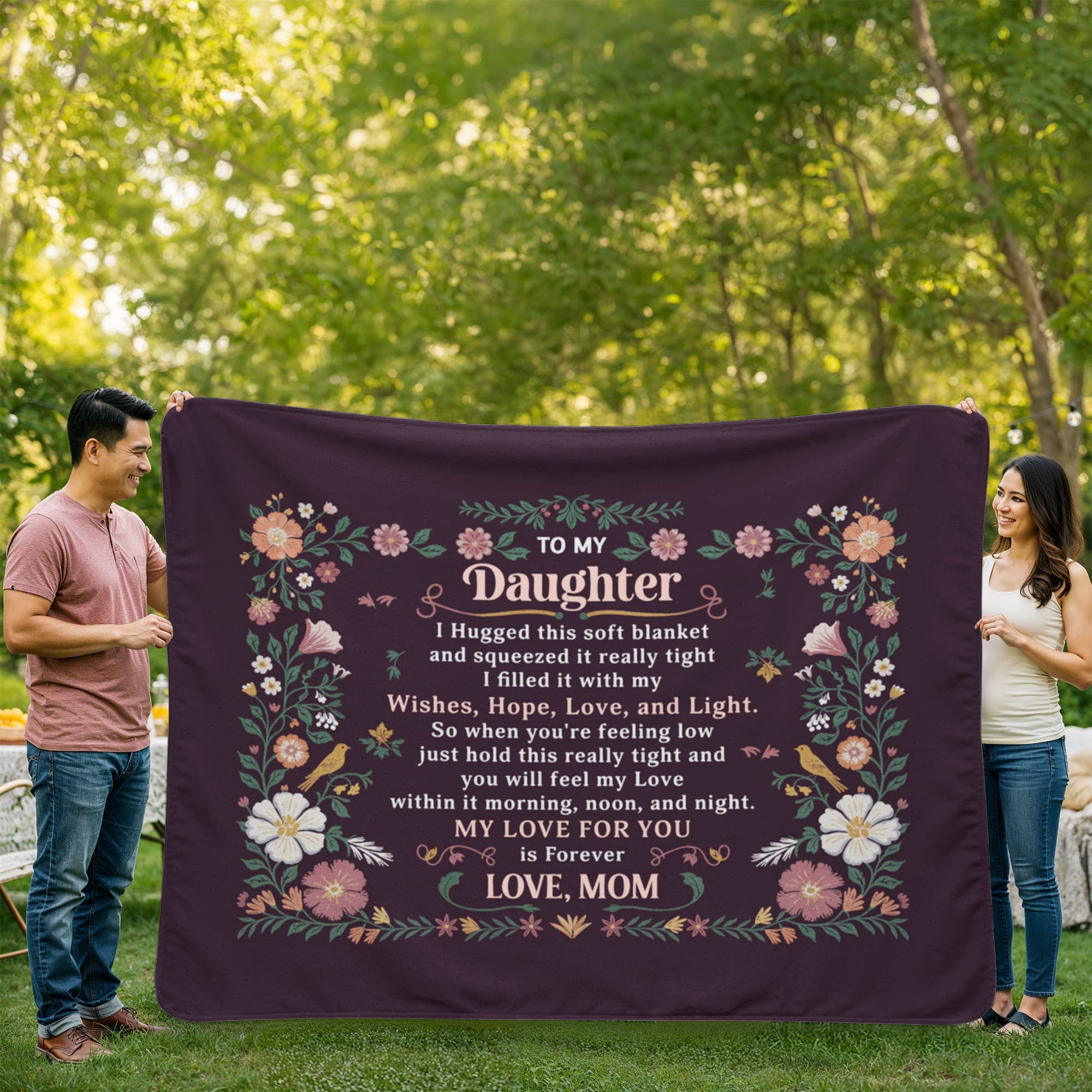 To My Daughter I Hugged Sherpa Fleece Blanket-Express Your Love Gifts