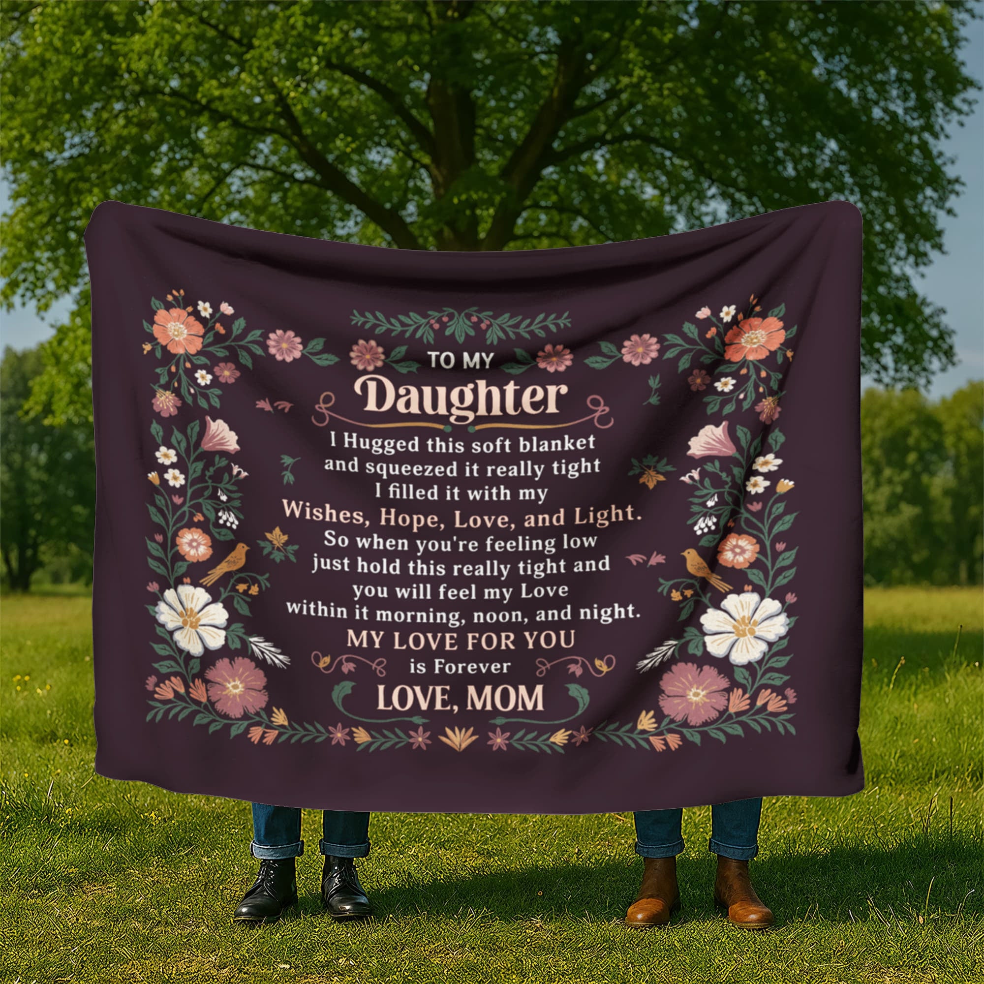 To My Daughter I Hugged Sherpa Fleece Blanket-Express Your Love Gifts