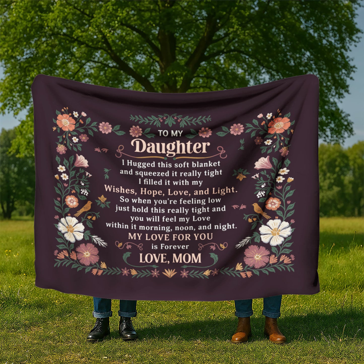 To My Daughter I Hugged Sherpa Fleece Blanket-Express Your Love Gifts