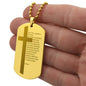 Lord's Prayer Russian Engraved Dog Tag Necklace Stainless Steel or 18k Gold w 24" Chain-Express Your Love Gifts