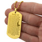 Psalm 23 Portuguese Salmo 23 Engraved Dog Tag Necklace Stainless Steel or 18k Gold w 24" Chain-Express Your Love Gifts