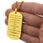 Ten Commandments Spanish Diez Mandamientos Engraved Dog Tag Necklace Stainless Steel or 18k Gold w 24" Chain-Express Your Love Gifts