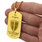 Isaiah 54.17 No Weapon Engraved Dog Tag Necklace Stainless Steel or 18k Gold w 24" Chain-Express Your Love Gifts