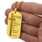 Man of God Pursuing 1 Timothy 6.11 Engraved Dog Tag Necklace Stainless Steel or 18k Gold w 24" Chain-Express Your Love Gifts