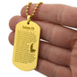 Psalm 23 Spanish Salmo 23 Engraved Dog Tag Necklace Stainless Steel or 18k Gold w 24" Chain-Express Your Love Gifts