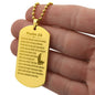 Psalm 23 Polish Psalm Dawida Engraved Dog Tag Necklace Stainless Steel or 18k Gold w 24" Chain-Express Your Love Gifts