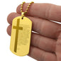 Lord's Prayer Engraved Dog Tag Necklace Stainless Steel or 18k Gold w 24" Chain-Express Your Love Gifts