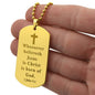 Born of God 1 John 5:1 Engraved Dog Tag Bible Necklace Stainless Steel or 18k Gold w 24" Chain-Express Your Love Gifts