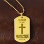 God is My Protection Psalm 91 Engraved Dog Tag Necklace Stainless Steel or 18k Gold w 24" Chain-Express Your Love Gifts