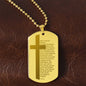 Lord's Prayer German Vater Unser Engraved Dog Tag Necklace Stainless Steel or 18k Gold w 24" Chain-Express Your Love Gifts
