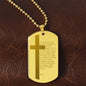 Lord's Prayer Engraved Dog Tag Necklace Stainless Steel or 18k Gold w 24" Chain-Express Your Love Gifts