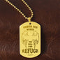 Psalm 91 Refuge Under His Wings Engraved Dog Tag Necklace Stainless Steel or 18k Gold w 24" Chain-Express Your Love Gifts